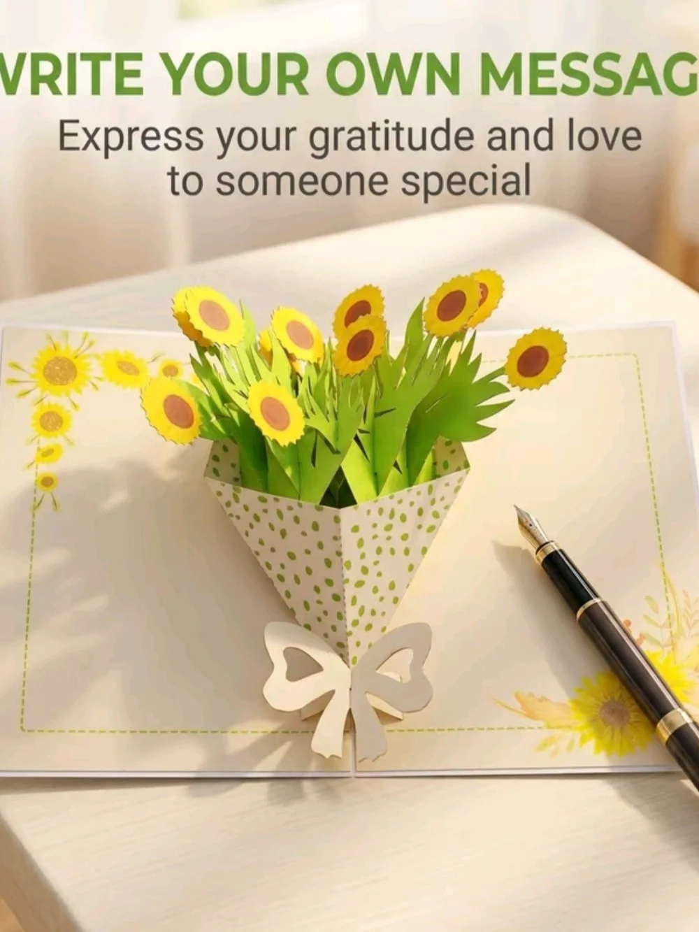 Sunflower Pop-Up Card Bouquet - Yellow